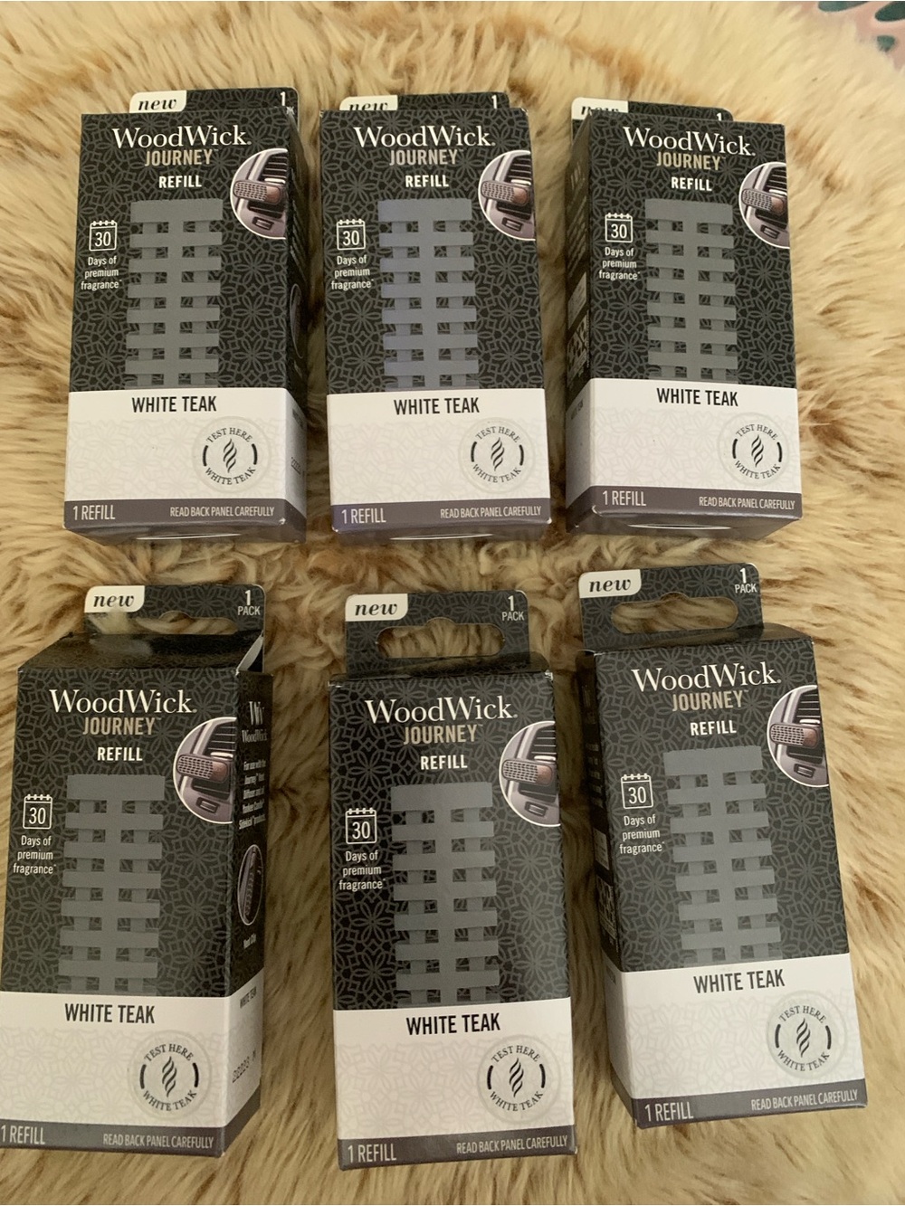 WoodWick White Teak Refill Pack — Black, White